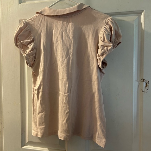 Burberry Blush Pink Puff-Sleeve Polo Shirt - Picture 2 of 2